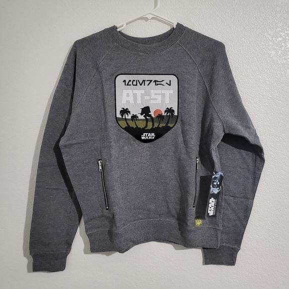 Star Wars Imperial AT-ST Patch‎ Women's Long Sleeves Gray Sweatshirt - Picture 4 of 6